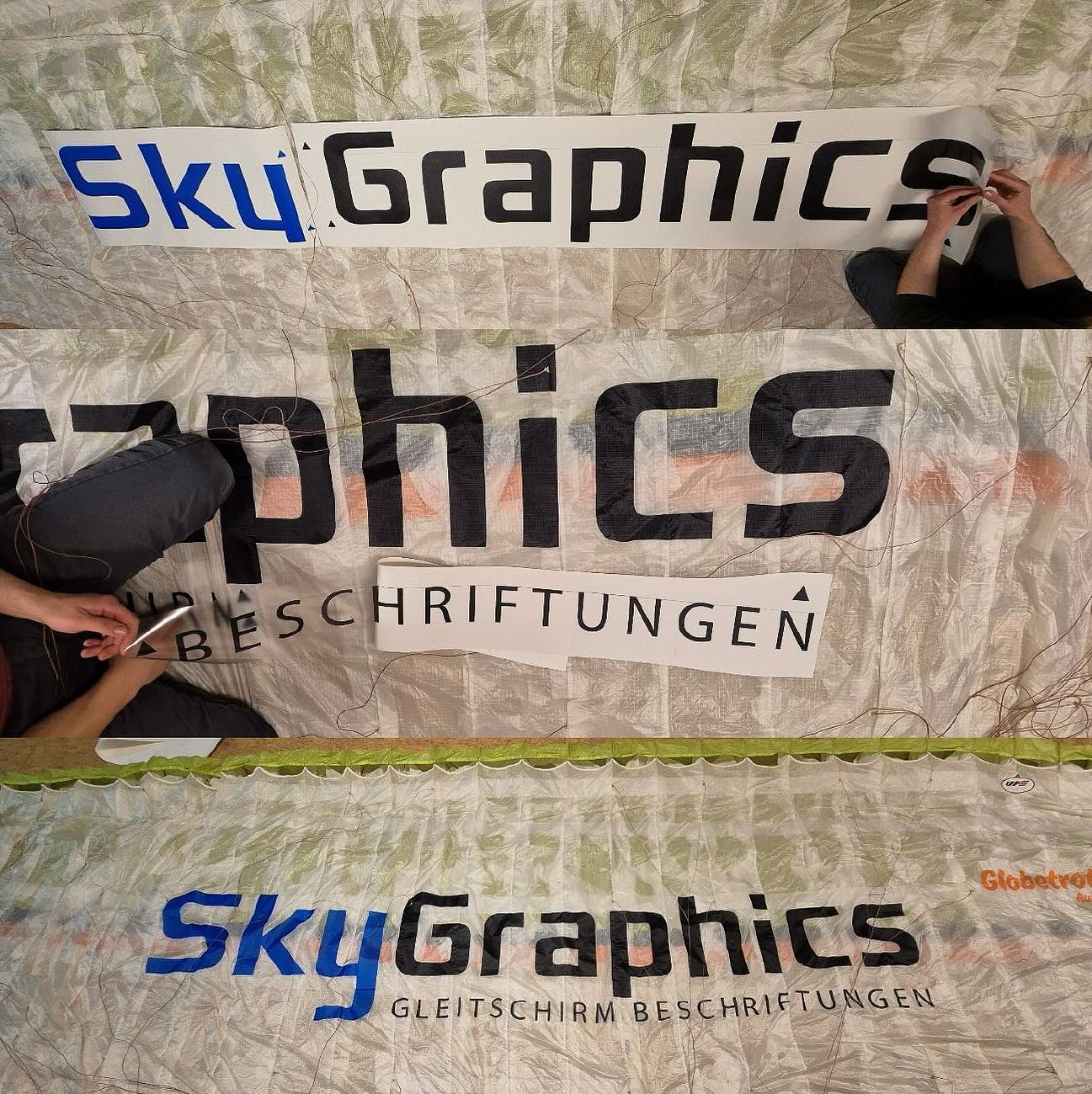 Custom Paraglider Lettering
Step by step

1️⃣ Send us your design: Provide your vector file (EPS, PDF) including paraglider model, size & desired position.
2️⃣ Non-binding offer: We’ll prepare an offer with a draft of your design.
3️⃣ Schedule & delivery: Bring your paraglider or send it by post
4️⃣ Return shipment: After professional application, we’ll send your glider back to you.

📧 info@skygraphics.com
🎯 Tailor-made • Precise • High-quality